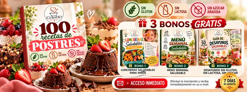 Oferta de 100 Recetas de Postres con tres bonos gratis